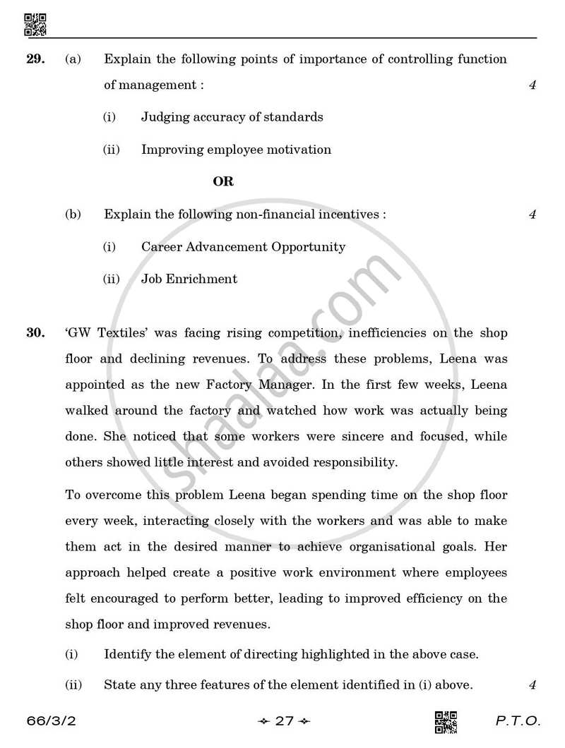 Business Studies 2025-2026 - CBSE 12th - Class 12 - CBSE (Central Board of Secondary Education) question paper with PDF download