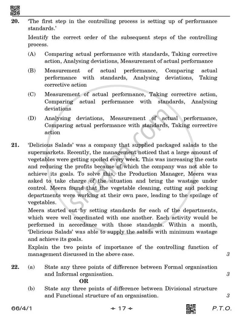 Business Studies 2025-2026 - CBSE 12th - Class 12 - CBSE (Central Board of Secondary Education) question paper with PDF download