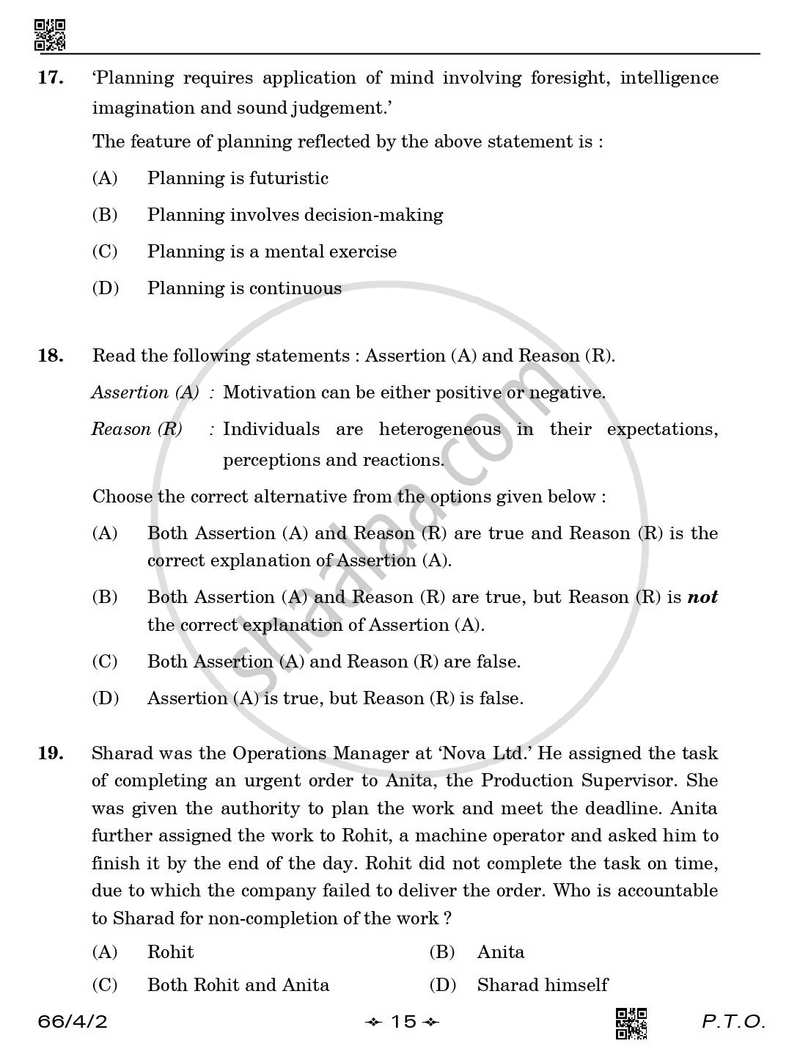 Business Studies 2025-2026 - CBSE 12th - Class 12 - CBSE (Central Board of Secondary Education) question paper with PDF download
