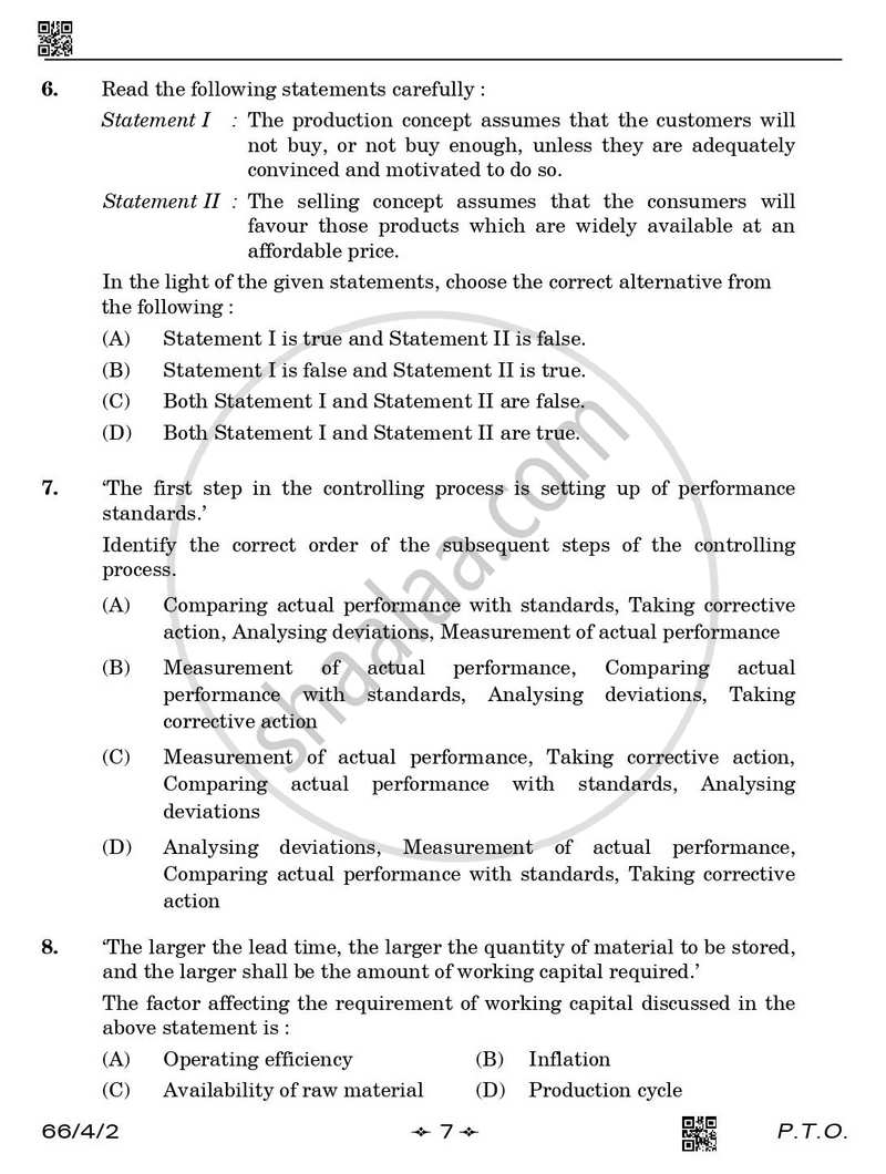 Business Studies 2025-2026 - CBSE 12th - Class 12 - CBSE (Central Board of Secondary Education) question paper with PDF download
