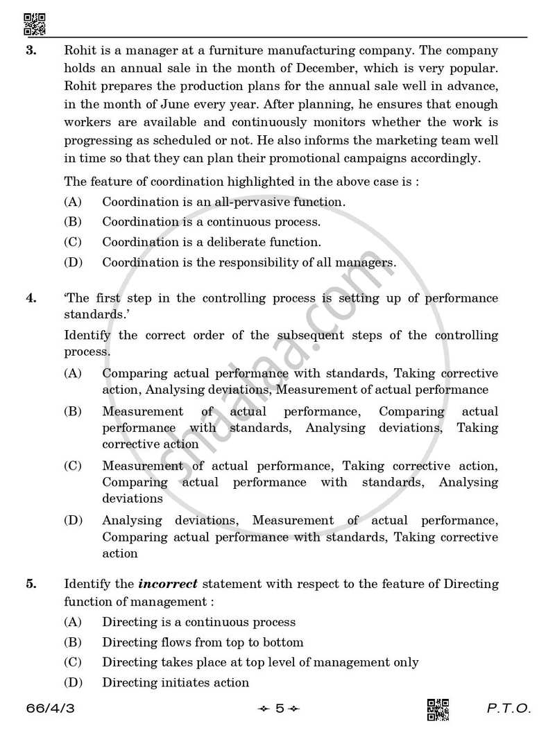 Business Studies 2025-2026 - CBSE 12th - Class 12 - CBSE (Central Board of Secondary Education) question paper with PDF download