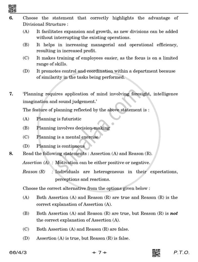 Business Studies 2025-2026 - CBSE 12th - Class 12 - CBSE (Central Board of Secondary Education) question paper with PDF download