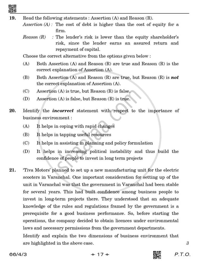 Business Studies 2025-2026 - CBSE 12th - Class 12 - CBSE (Central Board of Secondary Education) question paper with PDF download