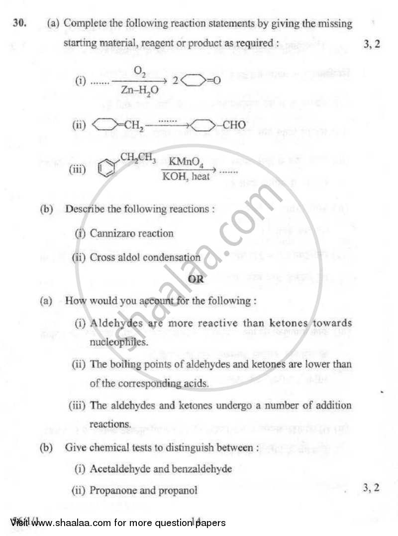 Chemistry 2007-2008 - CBSE 12th - Class 12 - CBSE (Central Board of Secondary Education) question paper with PDF download