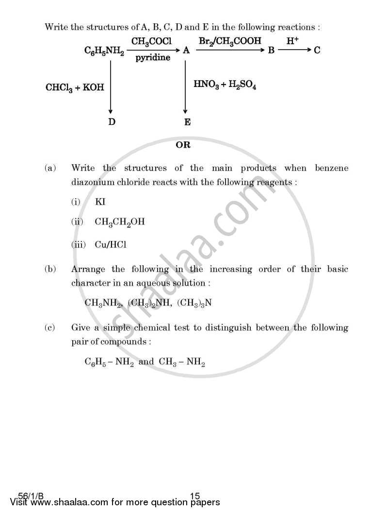 Chemistry 2014-2015 - CBSE 12th - Class 12 - CBSE (Central Board of Secondary Education) question paper with PDF download