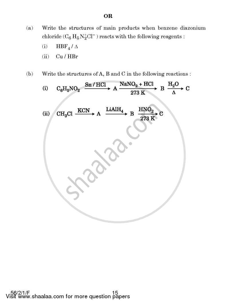Chemistry 2014-2015 - CBSE 12th - Class 12 - CBSE (Central Board of Secondary Education) question paper with PDF download