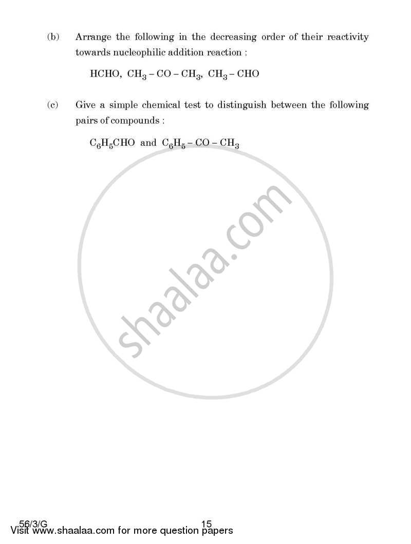 Chemistry 2014-2015 - CBSE 12th - Class 12 - CBSE (Central Board of Secondary Education) question paper with PDF download