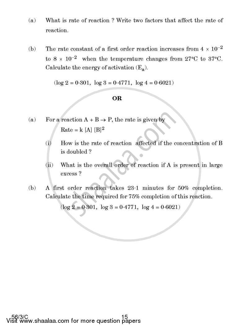 Chemistry 2014-2015 - CBSE 12th - Class 12 - CBSE (Central Board of Secondary Education) question paper with PDF download