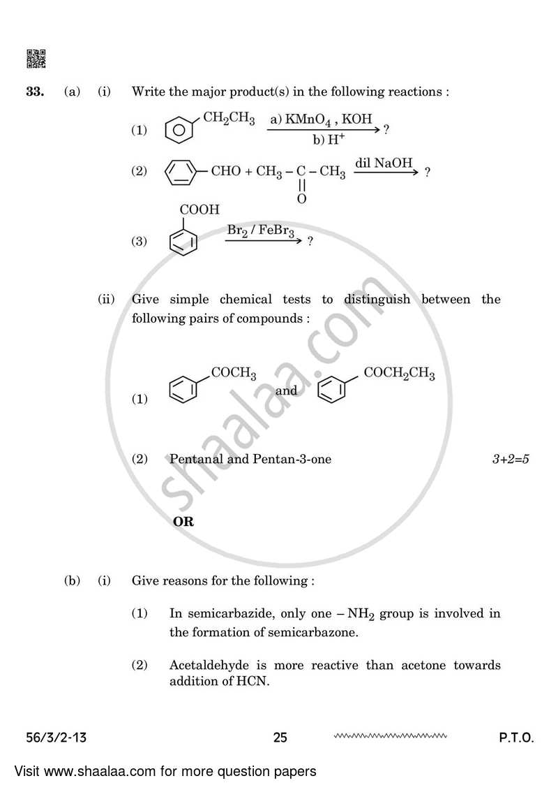 Chemistry 2023-2024 - CBSE 12th - Class 12 - CBSE (Central Board of Secondary Education) question paper with PDF download