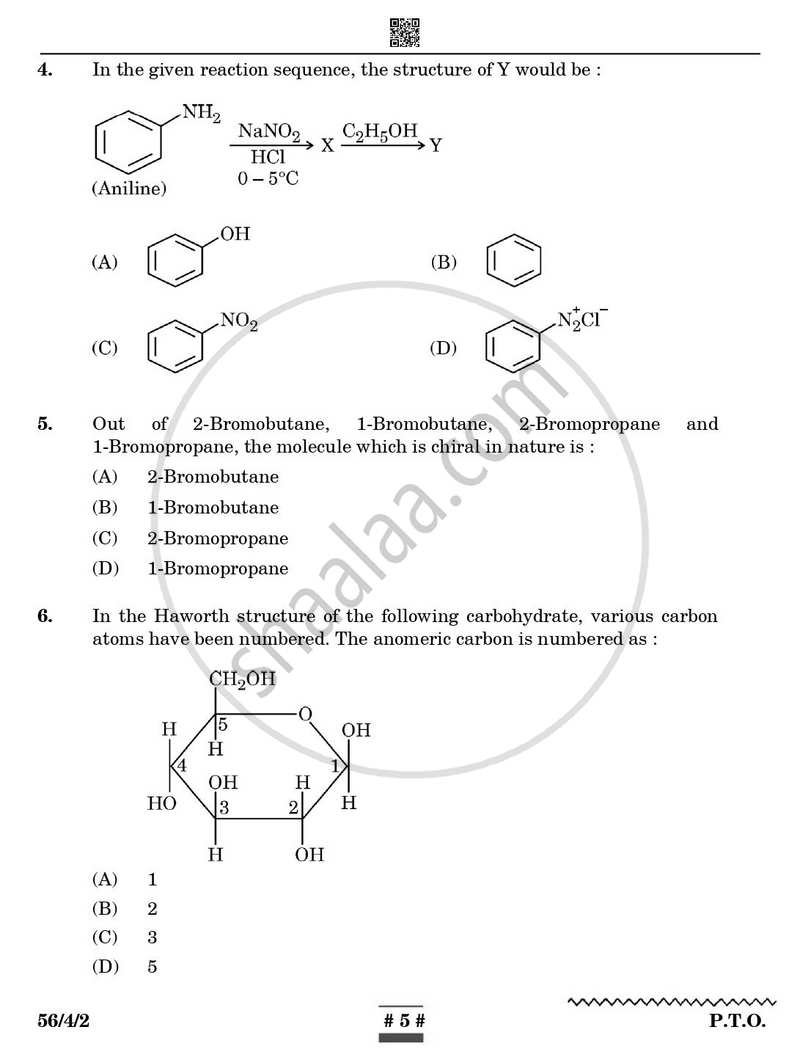Chemistry 2024-2025 - CBSE 12th - Class 12 - CBSE (Central Board of Secondary Education) question paper with PDF download