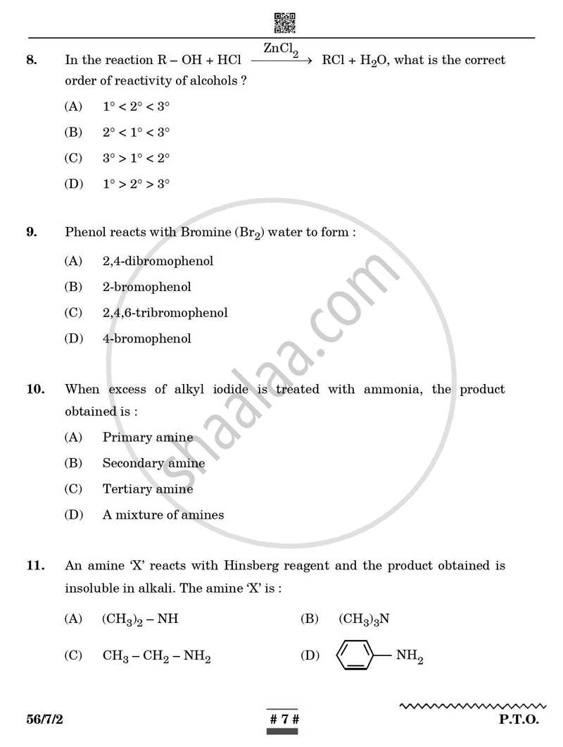 Chemistry 2024-2025 - CBSE 12th - Class 12 - CBSE (Central Board of Secondary Education) question paper with PDF download