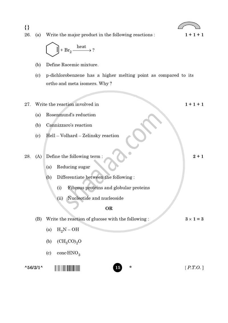 Chemistry 2025-2026 - CBSE 12th - Class 12 - CBSE (Central Board of Secondary Education) question paper with PDF download