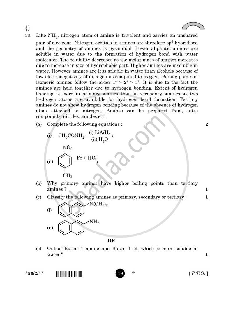Chemistry 2025-2026 - CBSE 12th - Class 12 - CBSE (Central Board of Secondary Education) question paper with PDF download