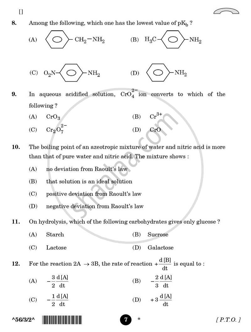 Chemistry 2025-2026 - CBSE 12th - Class 12 - CBSE (Central Board of Secondary Education) question paper with PDF download
