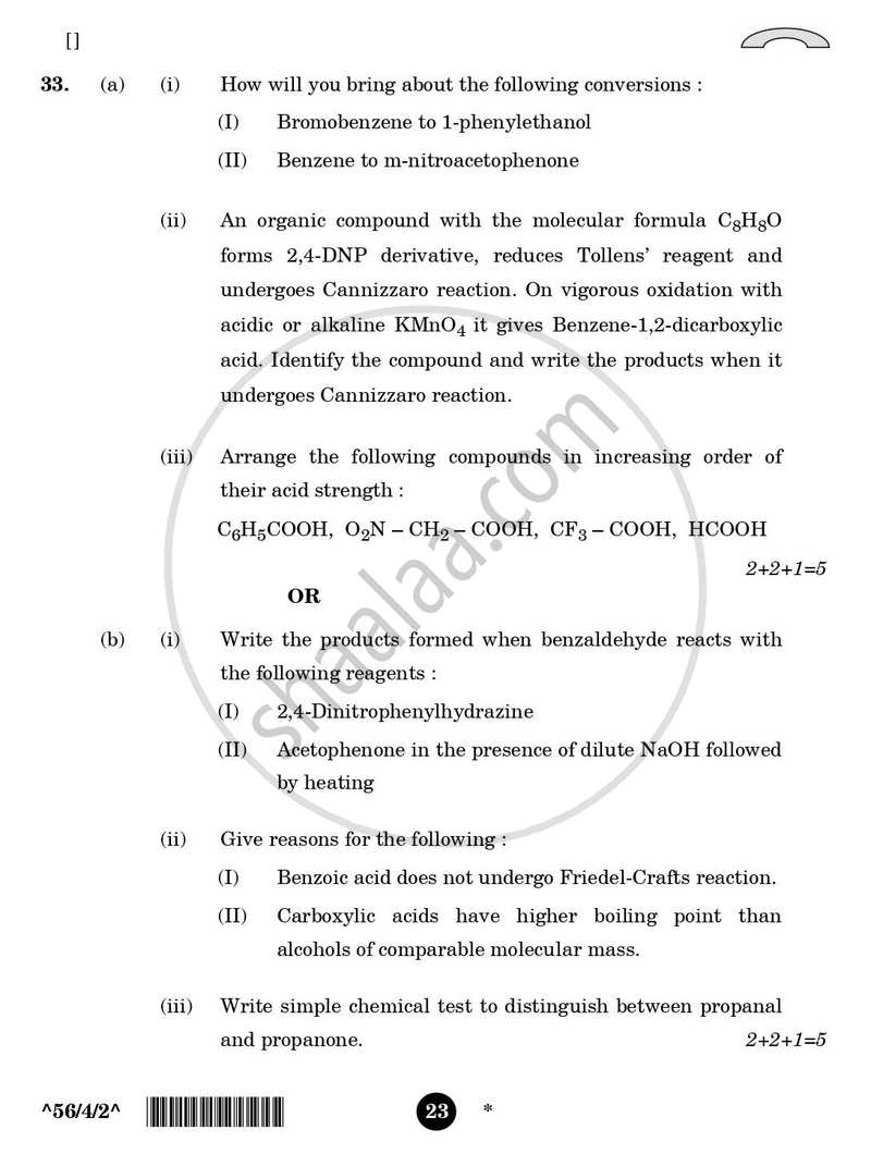 Chemistry 2025-2026 - CBSE 12th - Class 12 - CBSE (Central Board of Secondary Education) question paper with PDF download