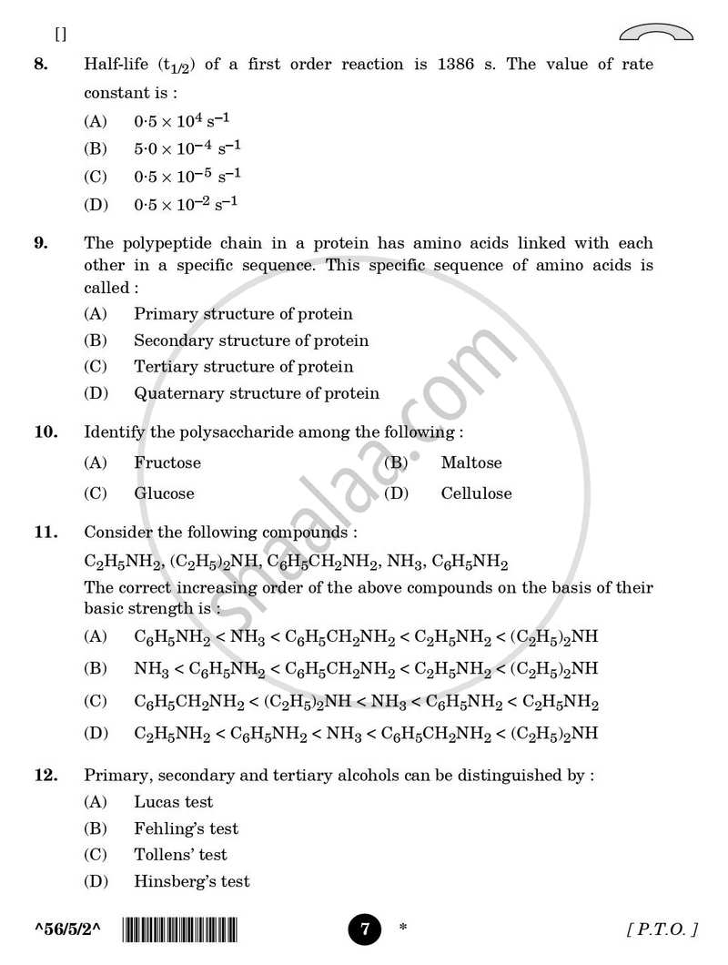 Chemistry 2025-2026 - CBSE 12th - Class 12 - CBSE (Central Board of Secondary Education) question paper with PDF download