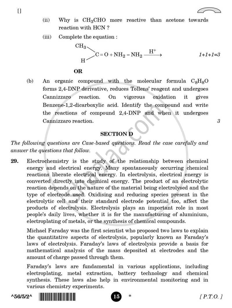 Chemistry 2025-2026 - CBSE 12th - Class 12 - CBSE (Central Board of Secondary Education) question paper with PDF download