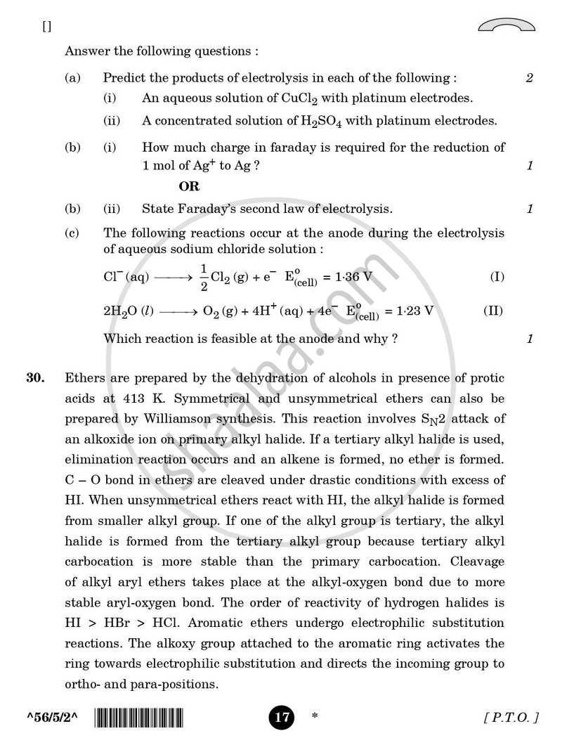 Chemistry 2025-2026 - CBSE 12th - Class 12 - CBSE (Central Board of Secondary Education) question paper with PDF download