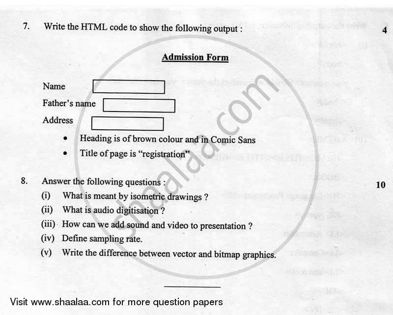 DTP CAD and Multimedia 2012-2013 - CBSE 12th - Class 12 - CBSE (Central Board of Secondary Education) question paper with PDF download