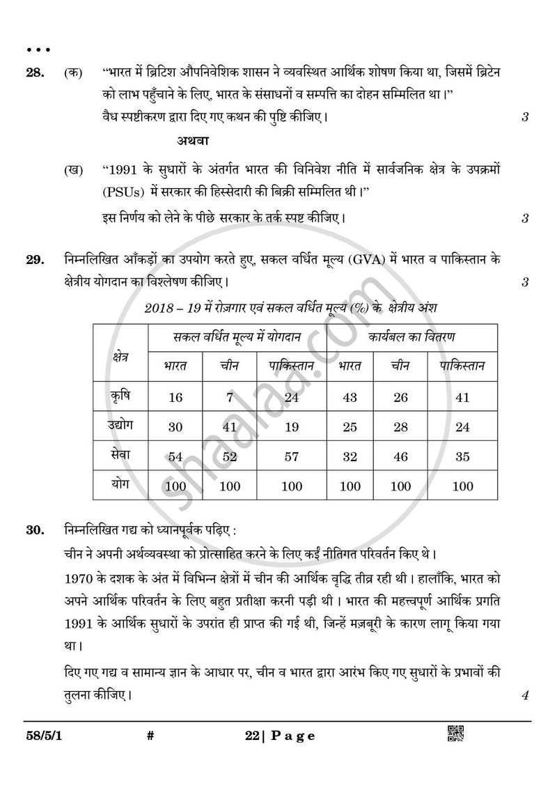 Economics (अर्थशास्त्र) 2024-2025 - CBSE 12th - Class 12 [कक्षा १२] - CBSE (Central Board of Secondary Education) question paper with PDF download