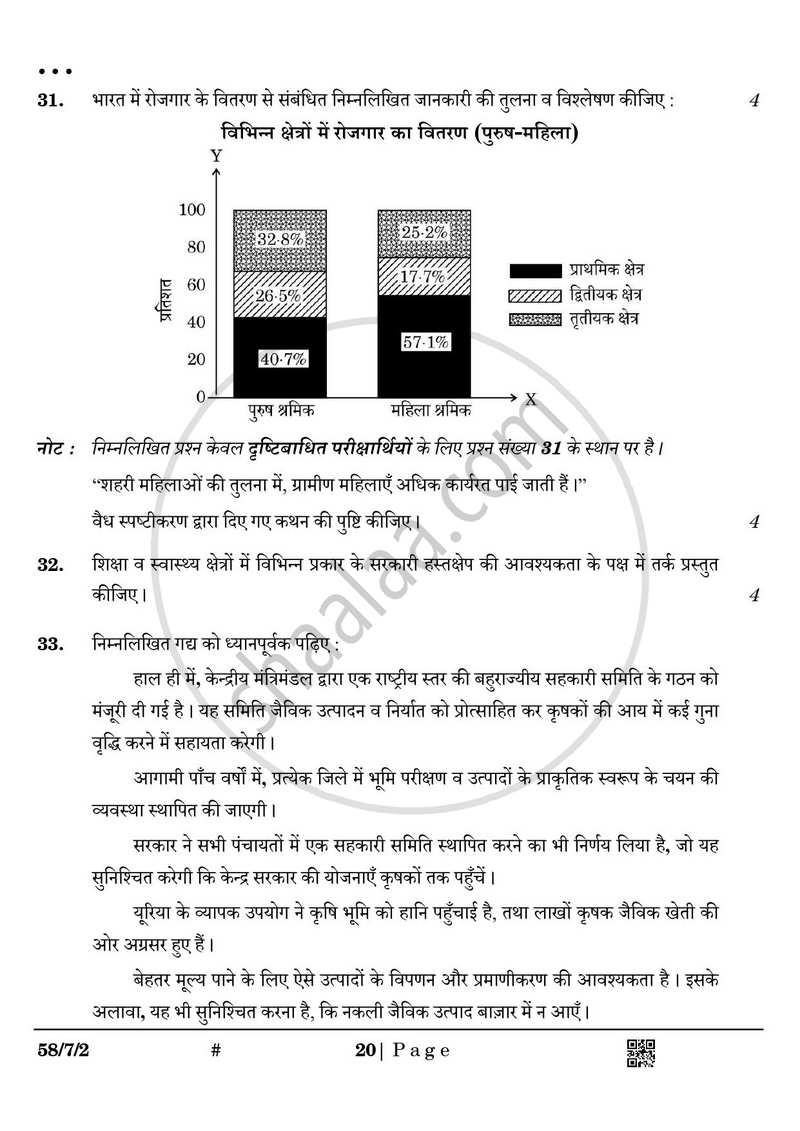 Economics (अर्थशास्त्र) 2024-2025 - CBSE 12th - Class 12 [कक्षा १२] - CBSE (Central Board of Secondary Education) question paper with PDF download