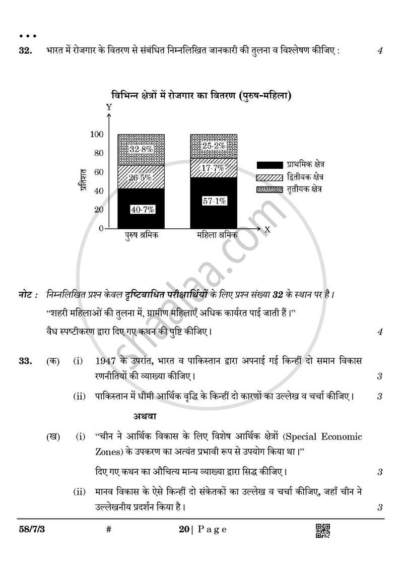 Economics (अर्थशास्त्र) 2024-2025 - CBSE 12th - Class 12 [कक्षा १२] - CBSE (Central Board of Secondary Education) question paper with PDF download