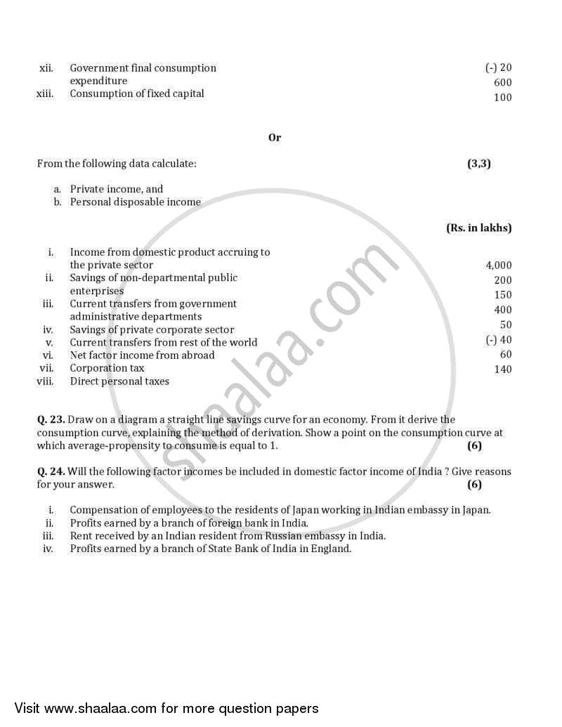 Economics 2005-2006 - CBSE 12th - Class 12 - CBSE (Central Board of Secondary Education) question paper with PDF download