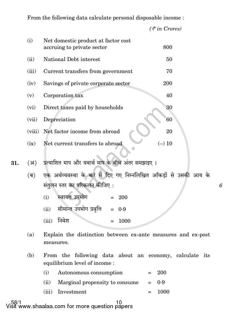Economics 2013-2014 - CBSE 12th - Class 12 - CBSE (Central Board of Secondary Education) question paper with PDF download