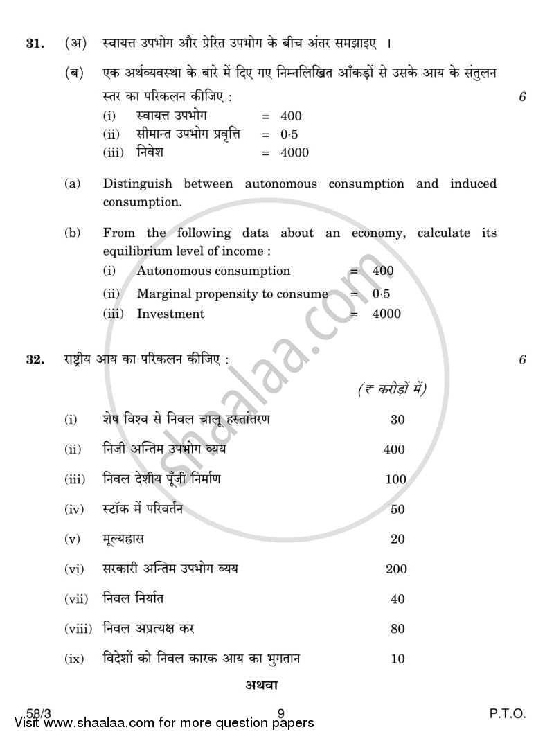 Economics 2013-2014 - CBSE 12th - Class 12 - CBSE (Central Board of Secondary Education) question paper with PDF download