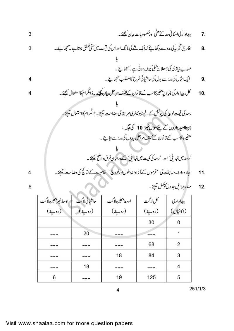 Economics 2016-2017 - CBSE 12th - Class 12 - CBSE (Central Board of Secondary Education) question paper with PDF download
