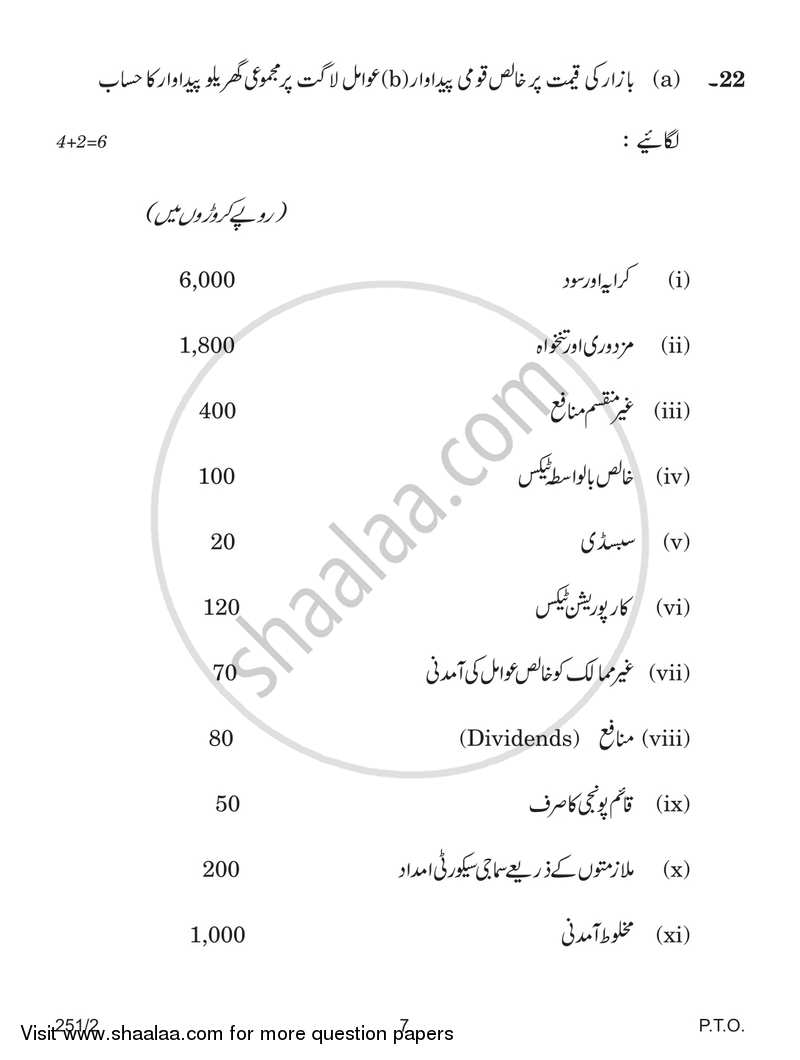 Economics 2018-2019 - CBSE 12th - Class 12 - CBSE (Central Board of Secondary Education) question paper with PDF download