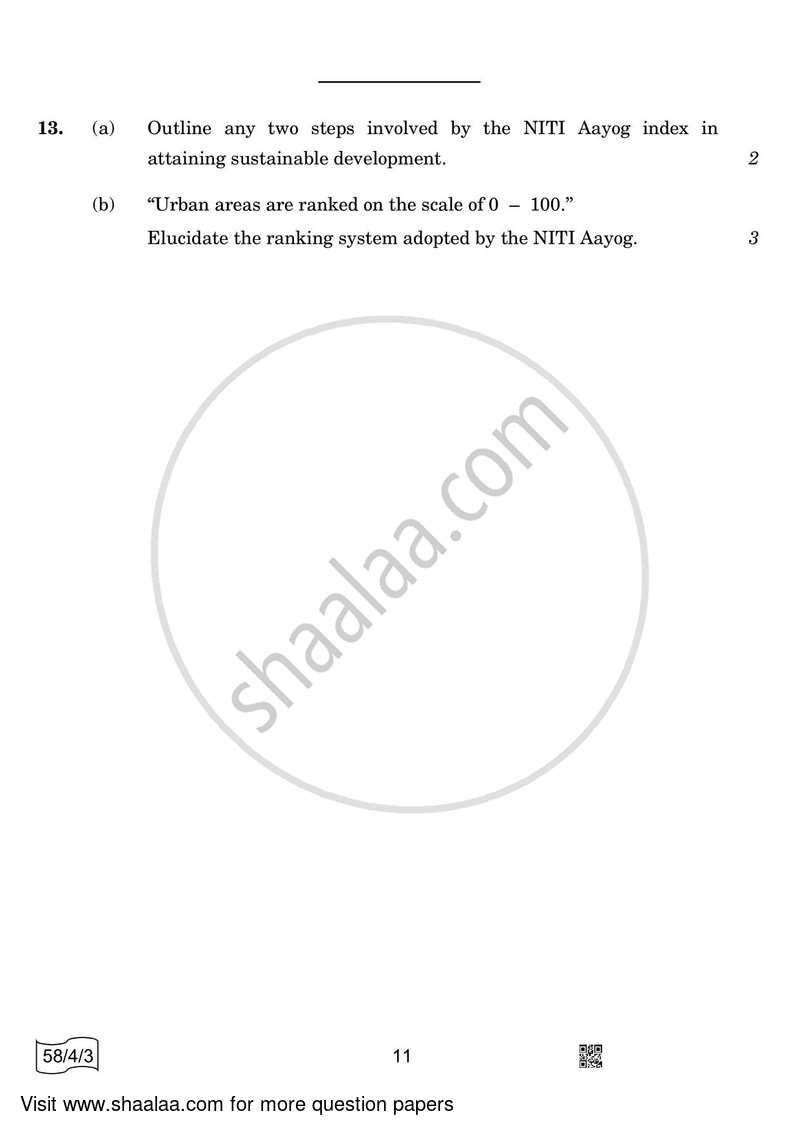 Economics 2021-2022 - CBSE 12th - Class 12 - CBSE (Central Board of Secondary Education) question paper with PDF download