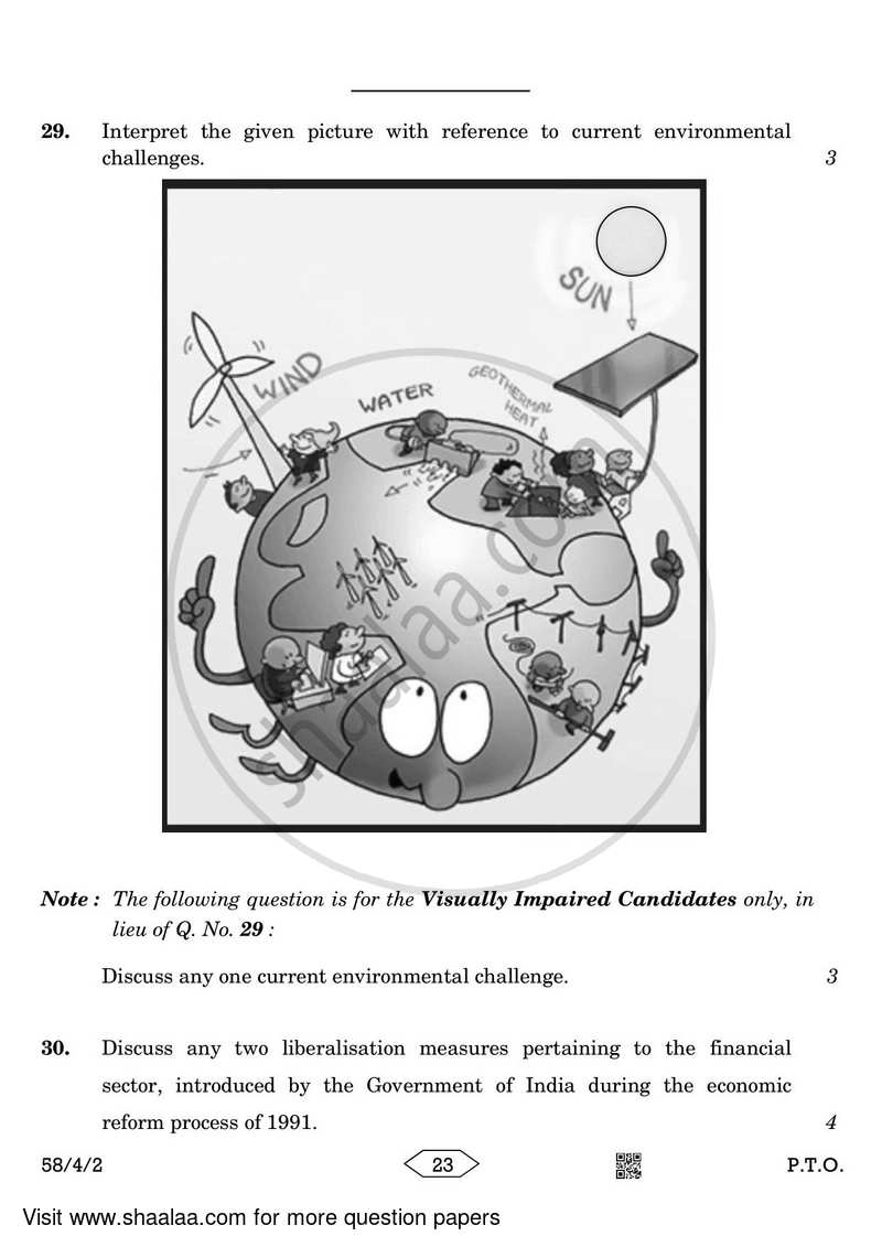 Economics 2022-2023 - CBSE 12th - Class 12 - CBSE (Central Board of Secondary Education) question paper with PDF download