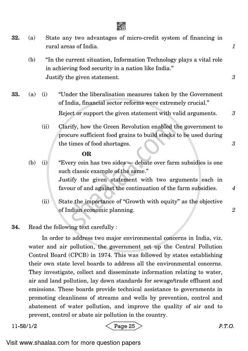 Economics 2023-2024 - CBSE 12th - Class 12 - CBSE (Central Board of Secondary Education) question paper with PDF download