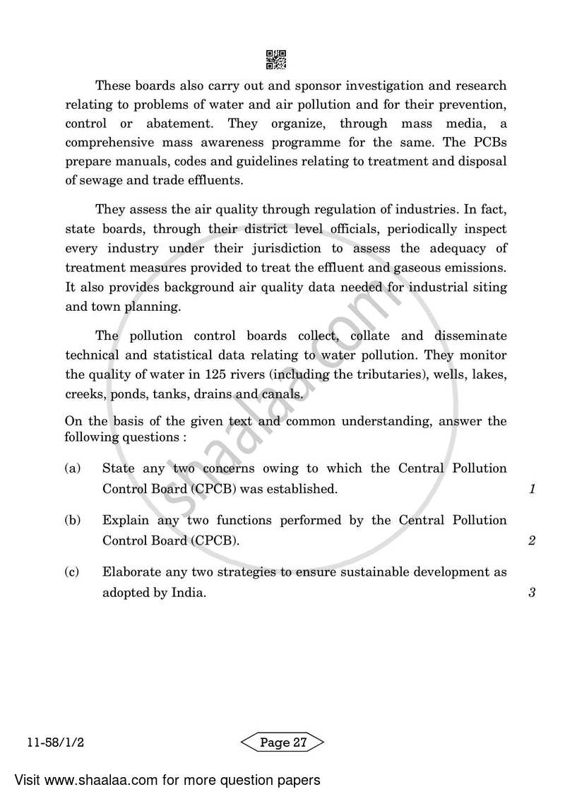 Economics 2023-2024 - CBSE 12th - Class 12 - CBSE (Central Board of Secondary Education) question paper with PDF download