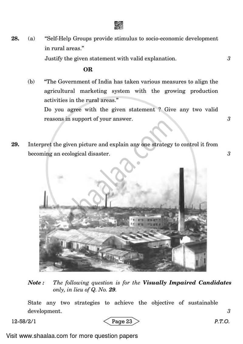 Economics 2023-2024 - CBSE 12th - Class 12 - CBSE (Central Board of Secondary Education) question paper with PDF download