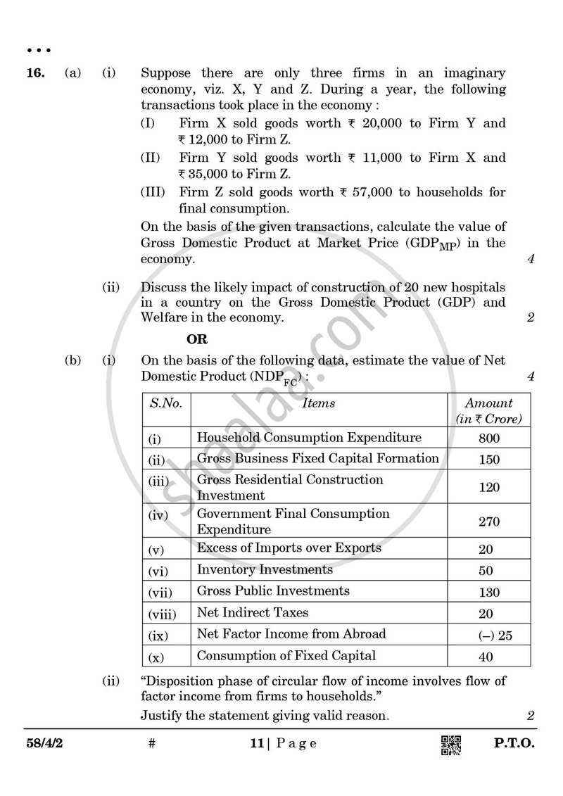 Economics 2024-2025 - CBSE 12th - Class 12 - CBSE (Central Board of Secondary Education) question paper with PDF download