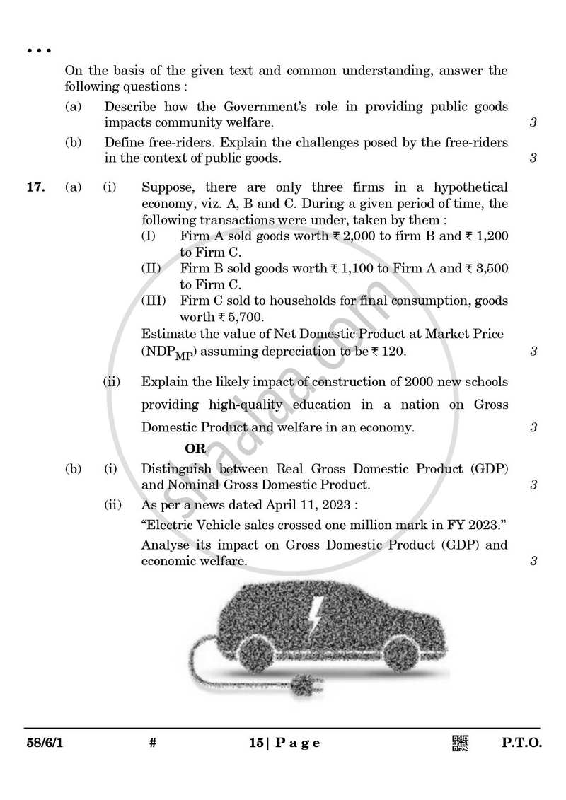 Economics 2024-2025 - CBSE 12th - Class 12 - CBSE (Central Board of Secondary Education) question paper with PDF download