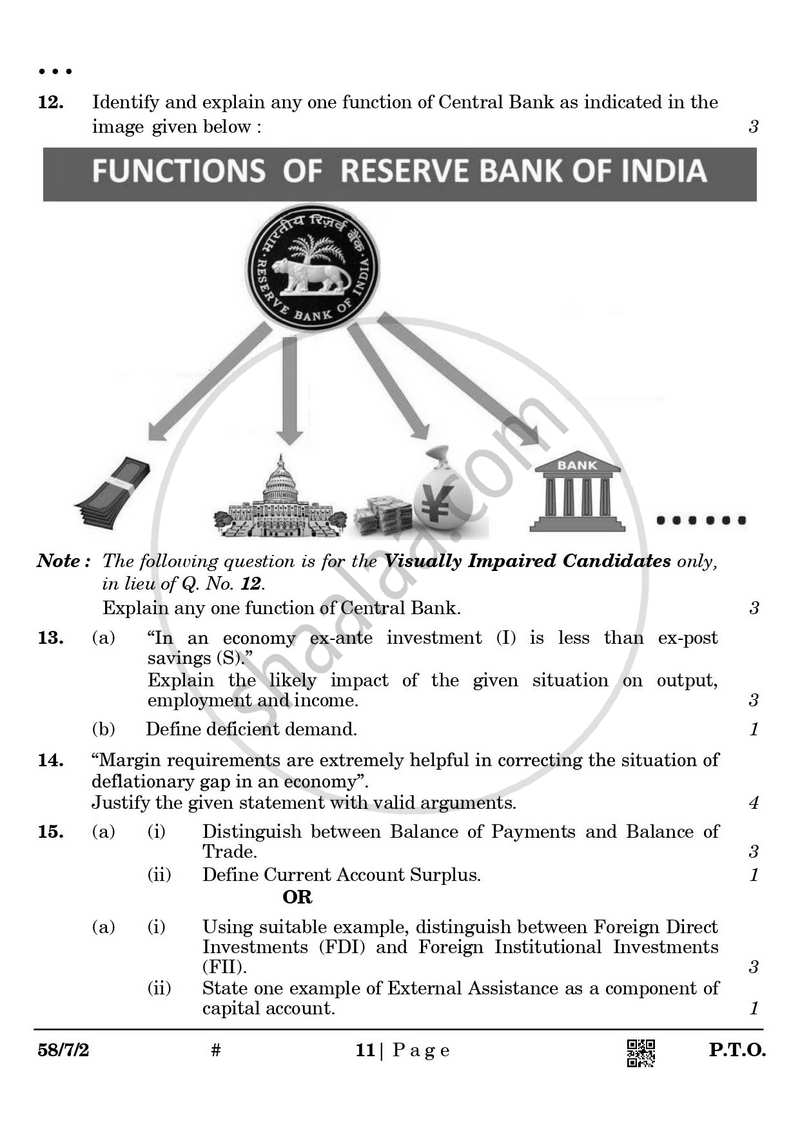 Economics 2024-2025 - CBSE 12th - Class 12 - CBSE (Central Board of Secondary Education) question paper with PDF download