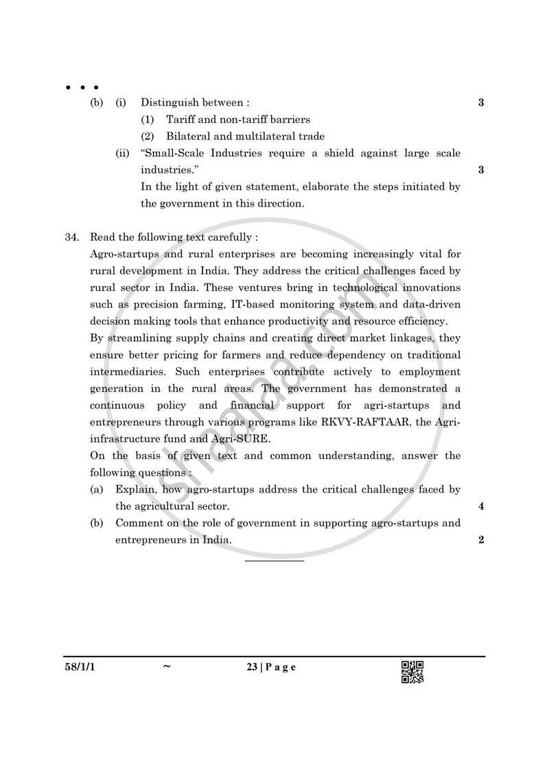 Economics 2024-2025 - CBSE 12th - Class 12 - CBSE (Central Board of Secondary Education) question paper with PDF download