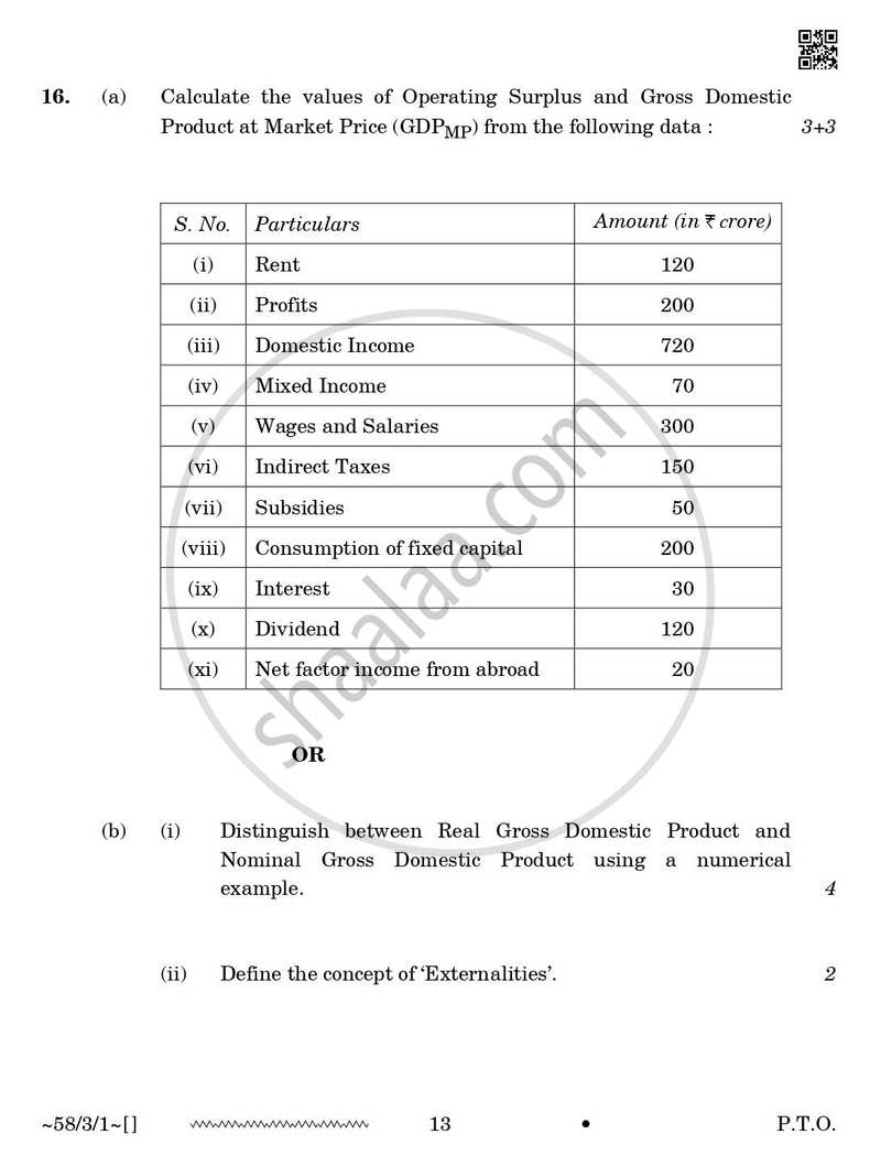 Economics 2025-2026 - CBSE 12th - Class 12 - CBSE (Central Board of Secondary Education) question paper with PDF download