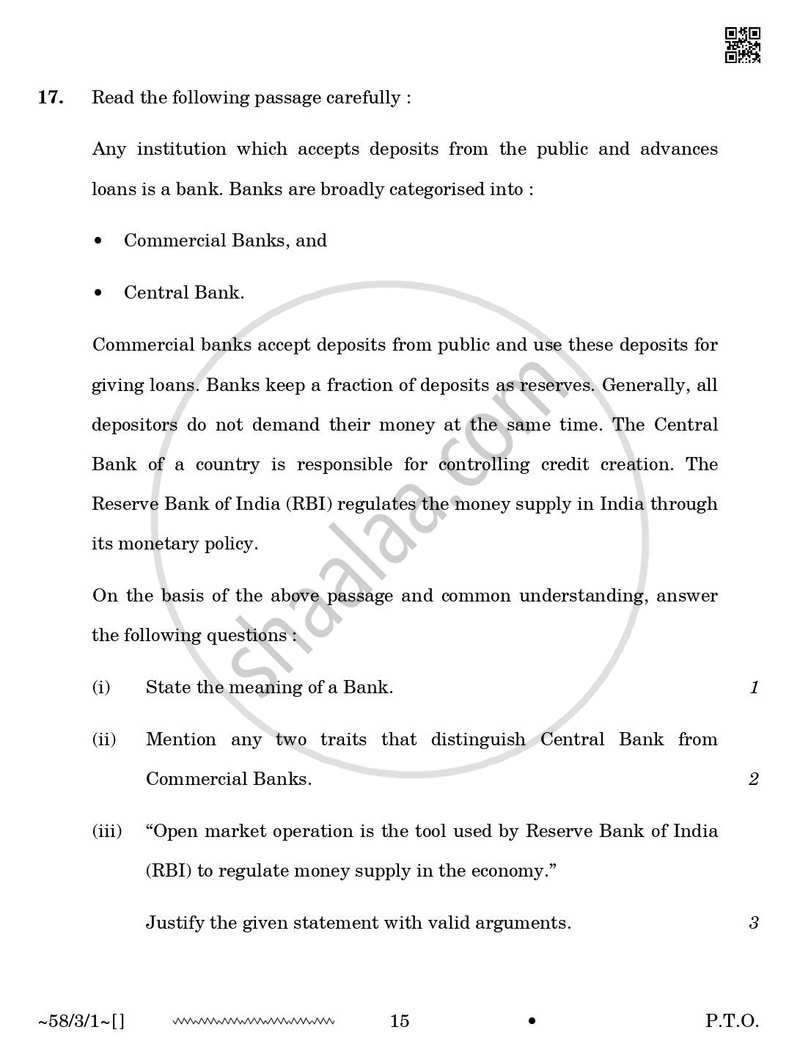 Economics 2025-2026 - CBSE 12th - Class 12 - CBSE (Central Board of Secondary Education) question paper with PDF download