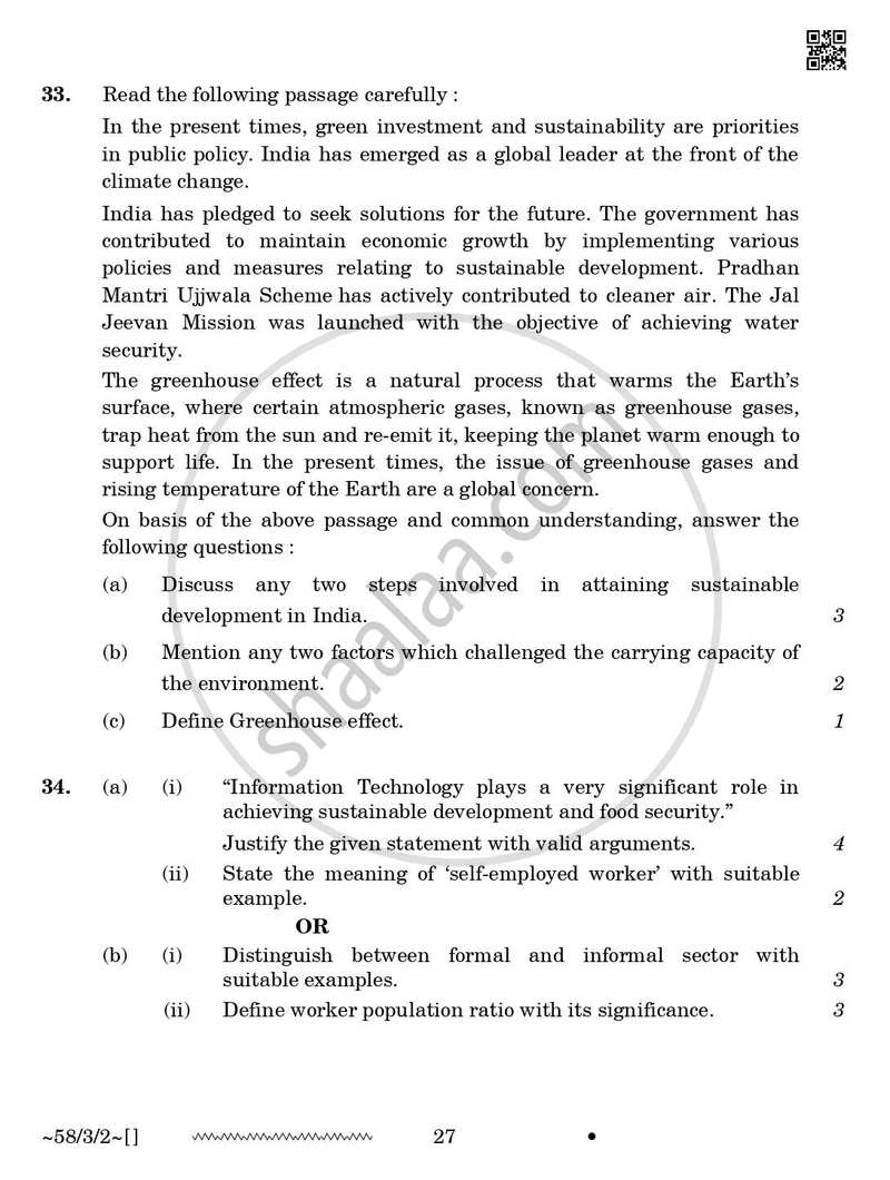 Economics 2025-2026 - CBSE 12th - Class 12 - CBSE (Central Board of Secondary Education) question paper with PDF download