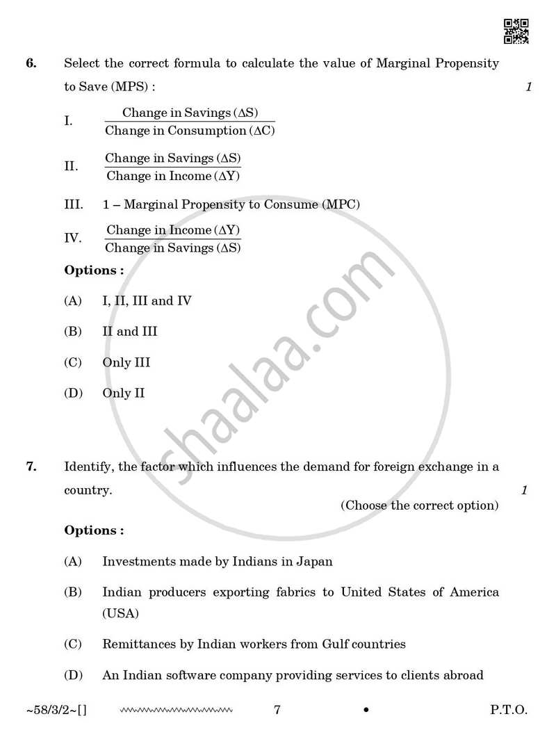 Economics 2025-2026 - CBSE 12th - Class 12 - CBSE (Central Board of Secondary Education) question paper with PDF download