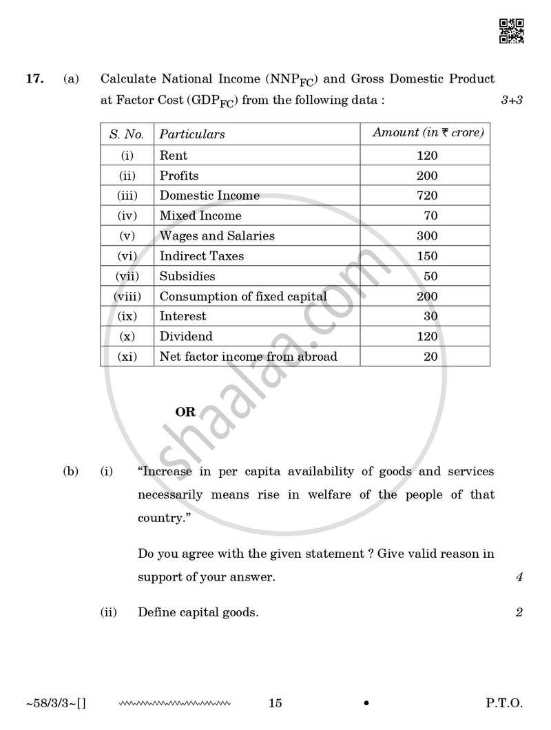 Economics 2025-2026 - CBSE 12th - Class 12 - CBSE (Central Board of Secondary Education) question paper with PDF download