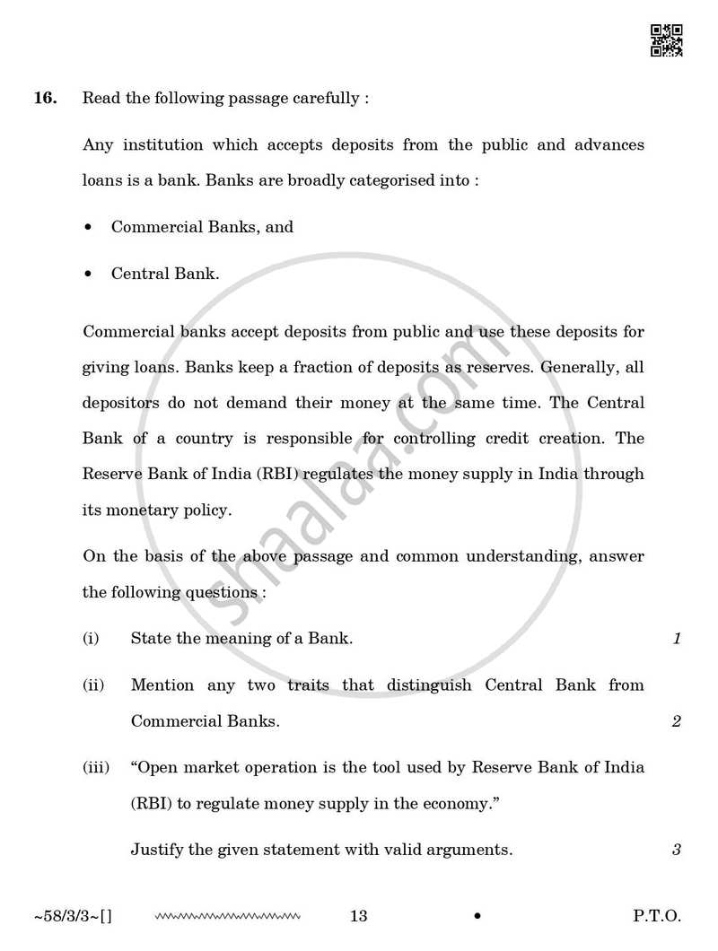 Economics 2025-2026 - CBSE 12th - Class 12 - CBSE (Central Board of Secondary Education) question paper with PDF download
