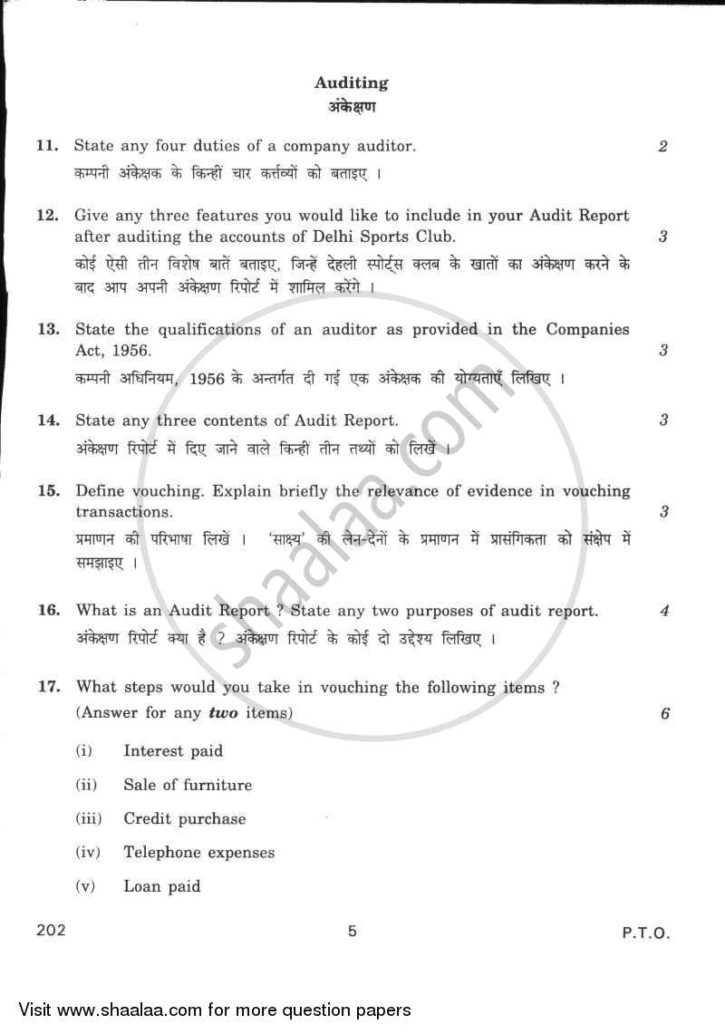Elements of Cost Accounting and Auditing 2009-2010 - CBSE 12th - Class 12 - CBSE (Central Board of Secondary Education) question paper with PDF download