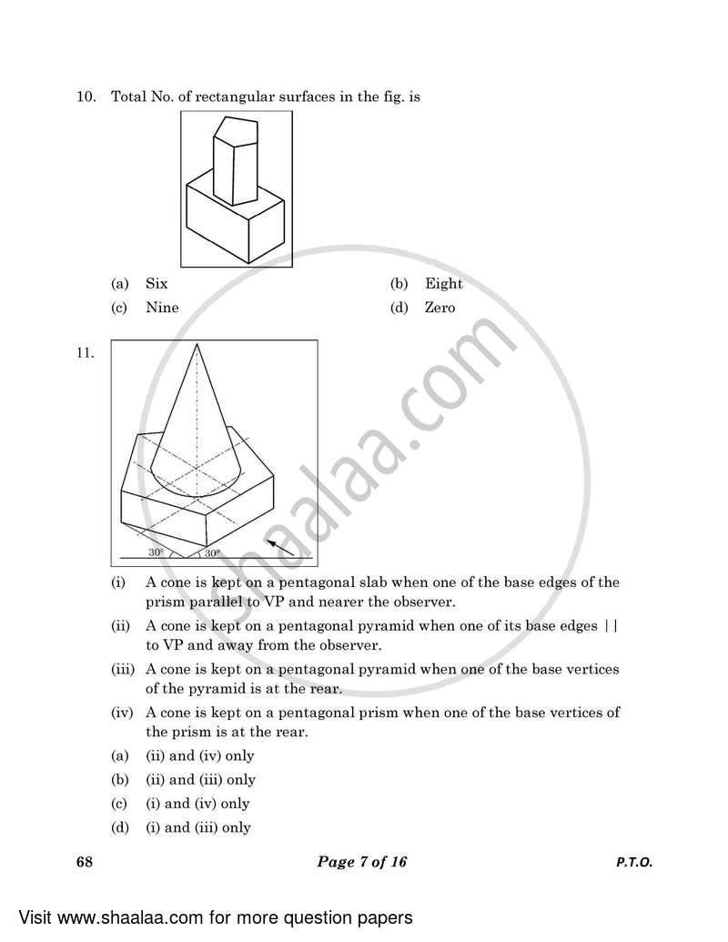 Engineering Graphics 2022-2023 - CBSE 12th - Class 12 - CBSE (Central Board of Secondary Education) question paper with PDF download