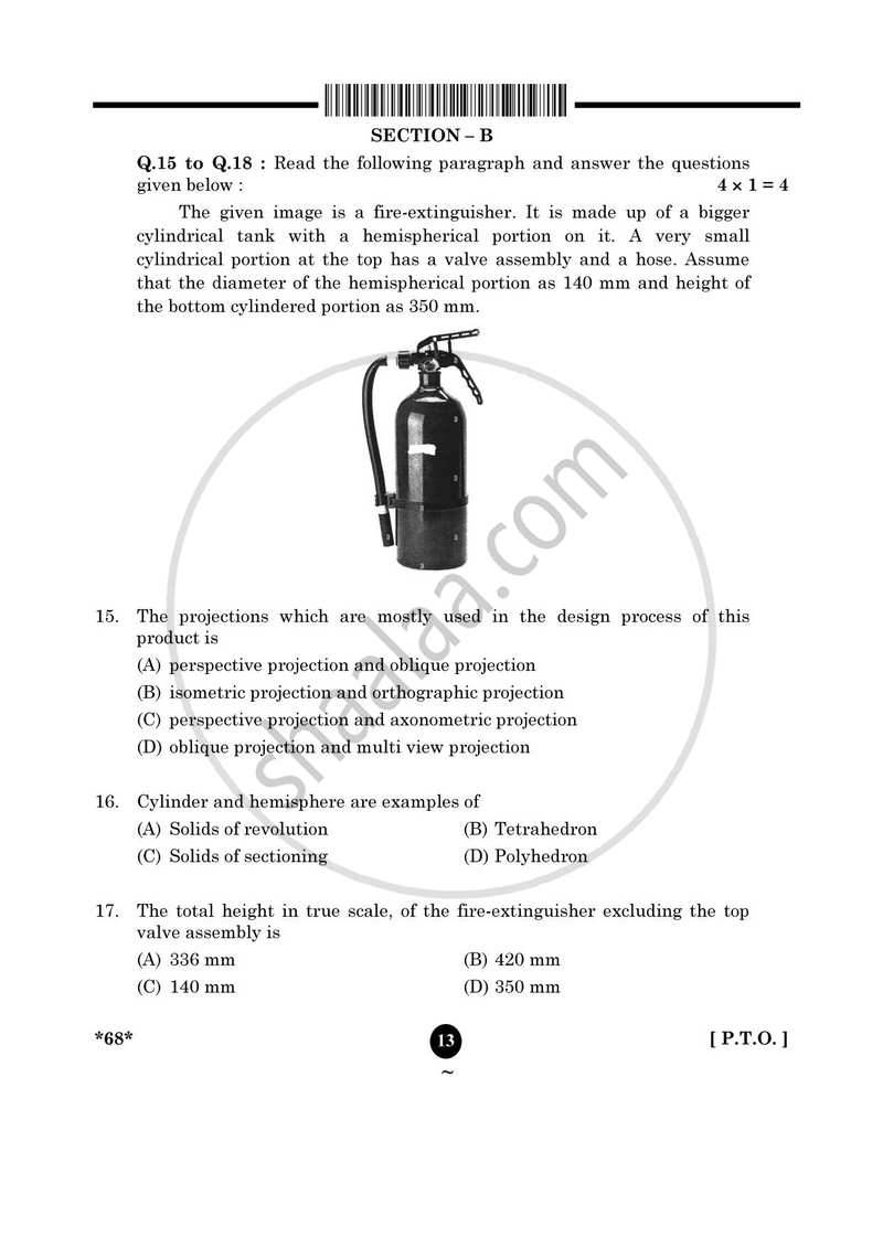 Engineering Graphics 2024-2025 - CBSE 12th - Class 12 - CBSE (Central Board of Secondary Education) question paper with PDF download