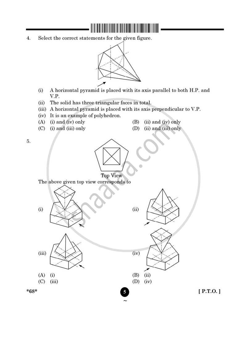Engineering Graphics 2024-2025 - CBSE 12th - Class 12 - CBSE (Central Board of Secondary Education) question paper with PDF download